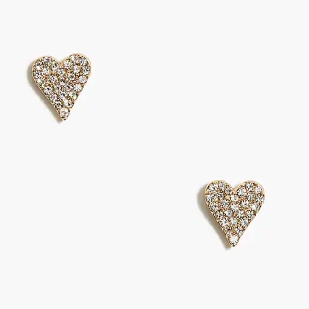 J Crew Pavé crystal heart stud earrings - Picture 8 of 8